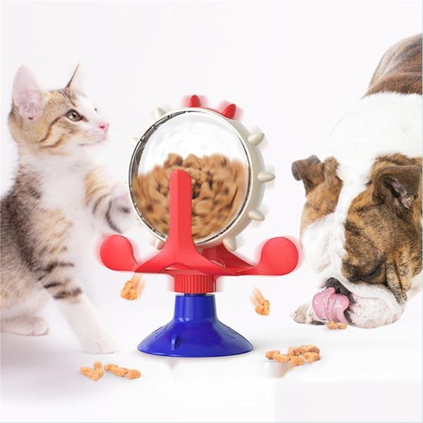 Собачья чаша кормушки по поводу поворотных веществ Interactive Pets Mlow Feeder Cat щенки ветряная мельница Образовательные игрушки для кормления.