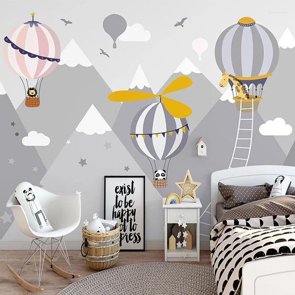 Papéis de parede personalizados PO PODIDO DE PINTULO DE AR ​​BALOON ARIMENTO CRIANÇAS SALE QUARTO INTERIOR DOMOLOM DECORAÇÃO MURAL PAPEL DE CRIANÇAS