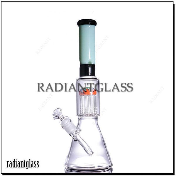 Narghilè Beaker Bong in vetro Albero a 12 bracci Perc Bong Pipa ad acqua fumante spessa con ciotola in vetro da 14 mm