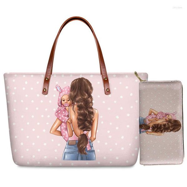 Borse da sera ELVISWORDS Moda Super MomBaby Spalla stampata Design di lusso Borse da donnaPortafoglio Set Borsa Borsa da donna Bolsa