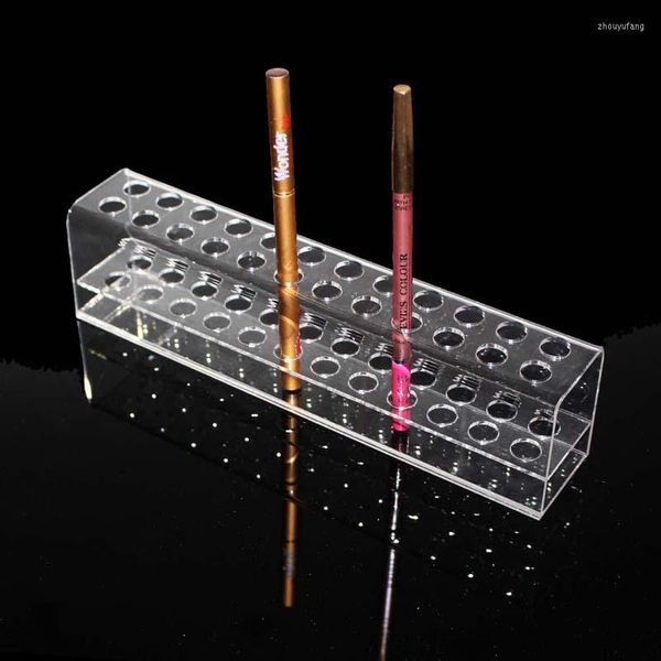 Ganci in acrilico trasparente 24 griglie porta pennelli per trucco supporto per matite per sopracciglia rack organizer per penne pennelli cosmetici ripiano
