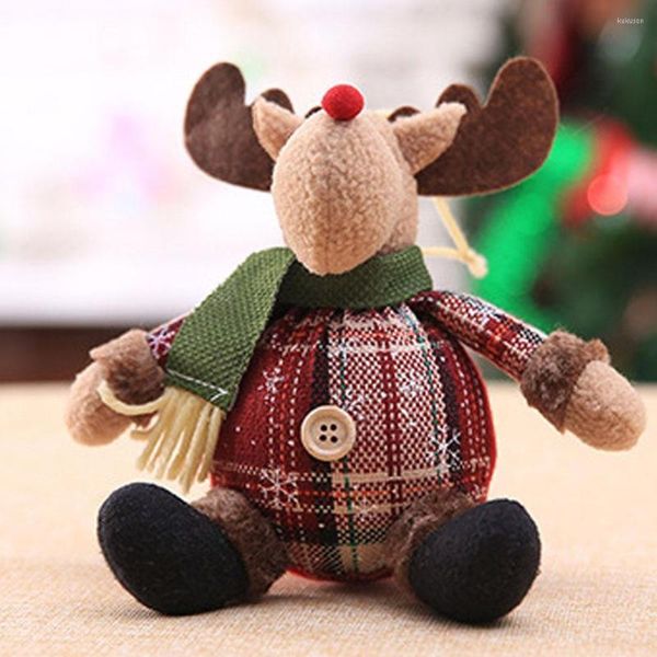 Decoraciones navideñas Mini dibujos animados Elk Old Man Doll Tree Plush Gnome Colgante Colgante Decoración para la fiesta en casa Adornos de Papá Noel