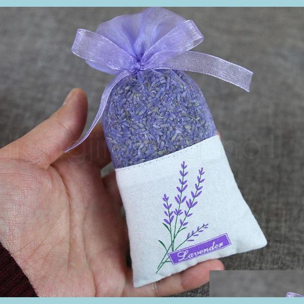 Sacchetti di imballaggio Sacchetto di bustina di lavanda in organza di cotone viola Pacchetto di fiori secchi fai da te Festa di nozze Bbyver Bdesports Drop Delivery 202 Ot2Nf