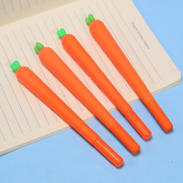 Penna a sfera con rullo di carota, regalo di Natale per cancelleria per studenti a forma di verdura da 0,5 mm