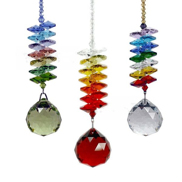 Party-Dekoration, 30 mm, Kronleuchter-Kristalle, Kugelprismen, Regenbogen-Oktogon-Chakra-Sonnenfänger für Geschenk, Weihnachtsbaum, hängende Verzierung XB1