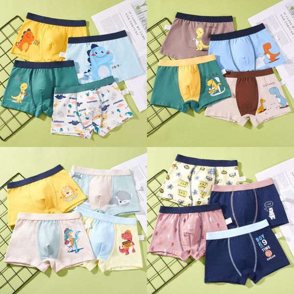 Calcinha infantil calcinha de calcinha de cueca infantil calcinha para beb￪s boxers boxers listras teenagers algod￣o cuecas 4pcs/lote