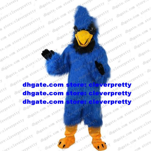 Blue Long Fur Eagle Hawk Mascot Costume Tiercel Falcon Vulture Caractere como lembrança da campanha popular ZX530