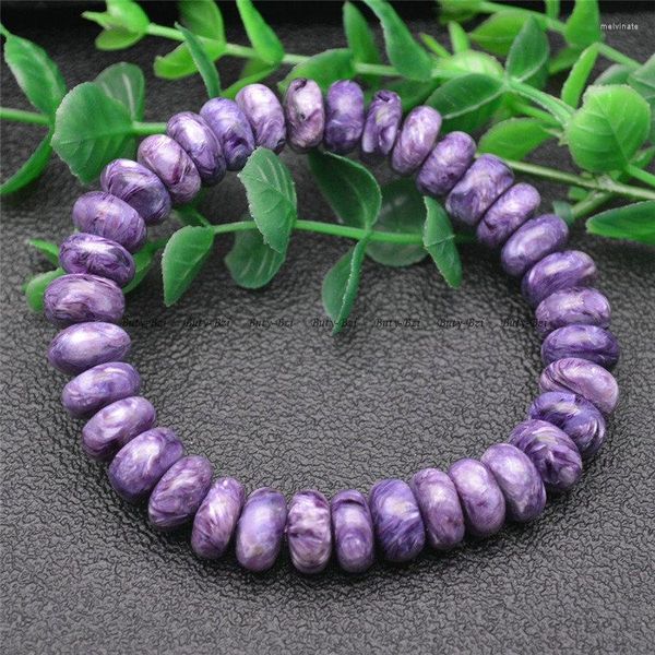 Strand arrivo alta qualità liscia viola charoite gemma tonda perline linea elastica braccialetti 8 mm 10 mm