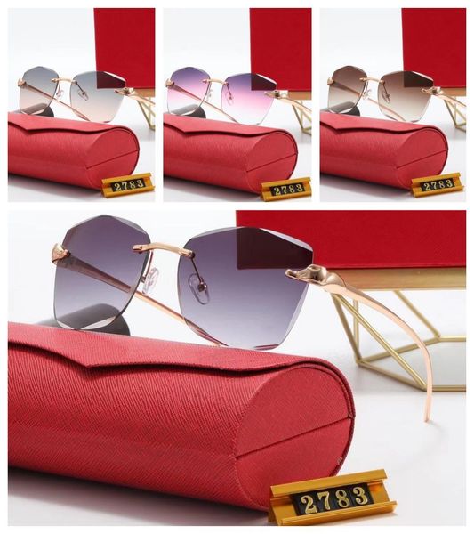 Designer-Sonnenbrille, Sonnenbrille für Herren, silberfarben, Damenbrille, modische Sonnenbrille, Damenmode, rahmenlose, übergroße quadratische Sonnenbrille, UV400-Box, Öko-Brille