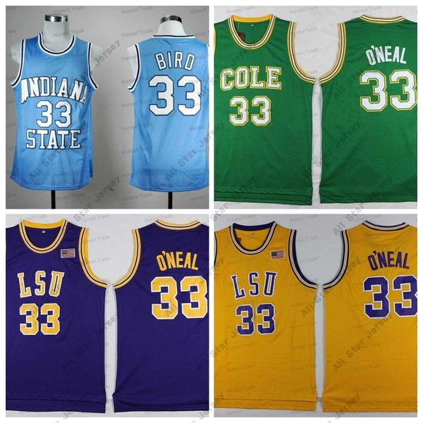 Trikots Männer NCAA Iowa State Larry Lsu Tigers 33 Shaq Bird Blue Purple College University Herren Basketball Trikot gelb ED Uniformen Mann Mann