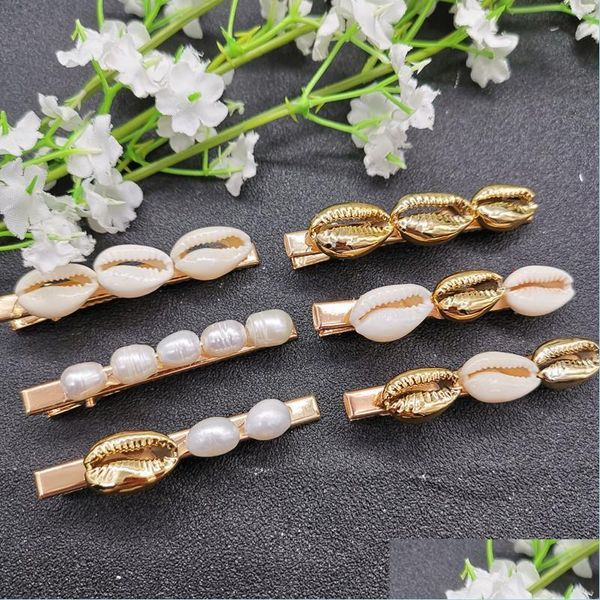 Клипы для волос Barrettes Hair Clips Barrettes Natural Shell For Women Barrette Fashion Simed жемчужные шпильки