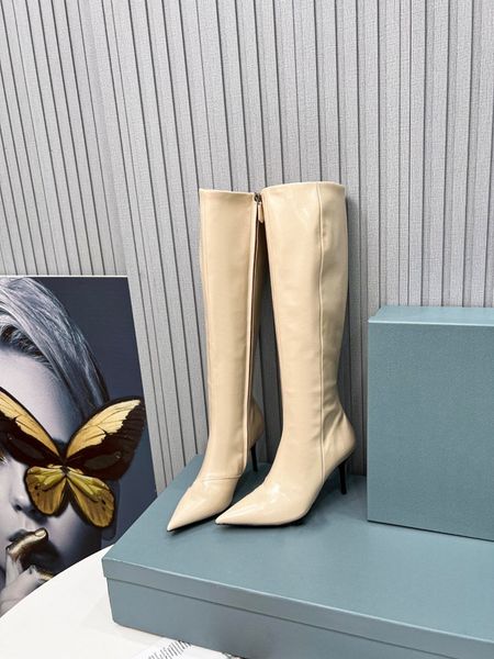 Spitze Western-Jeansstiefel Damen 2022 Neue vielseitige schlanke lange Stiefel mit hohem Absatz Ritter