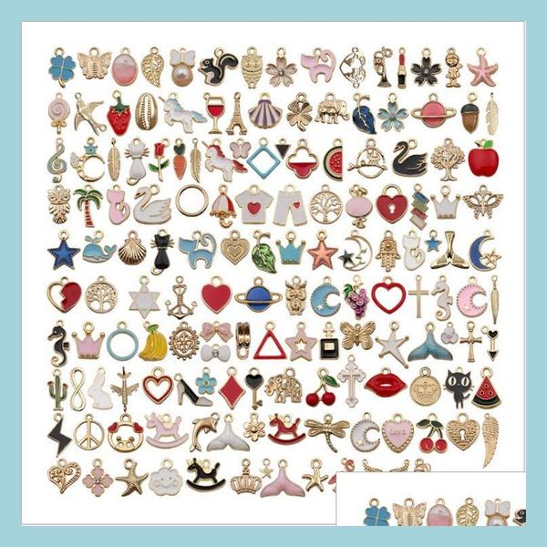 Charms Mix 150pcs KC Placa de ouro Charms de joias de pingentes Diy Brinchones Handmade Informações de colar de pulseira BK Acessórios para vendas dhfx1