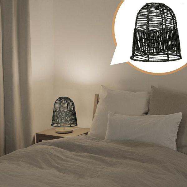 Lâmpadas pendentes Lâmpada de lâmpada Light Light Rattan Lampshade Vime Tons Tons Tons Tons de Tecida Tecida Recurso Pendurado Cordão