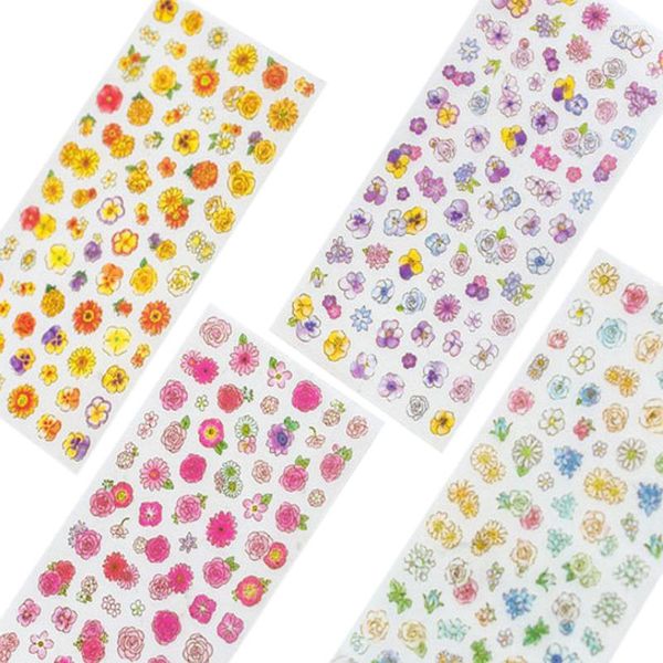 Geschenkpapier 15 Packungen / Los Bunte Blumen Aquarell Stile Papieraufkleber Kinderdekoration Etikett Milchaufkleber für Büroschule