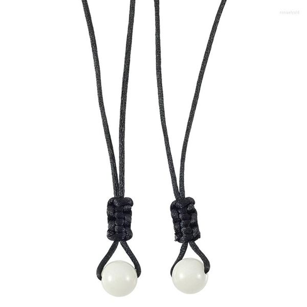 Anhänger Halsketten 2 Stück Einfache Leuchtende Perlenkette Für Männer Frauen Student Schmuck Geflochtene Seil Kette Paar Geburtstagsgeschenk