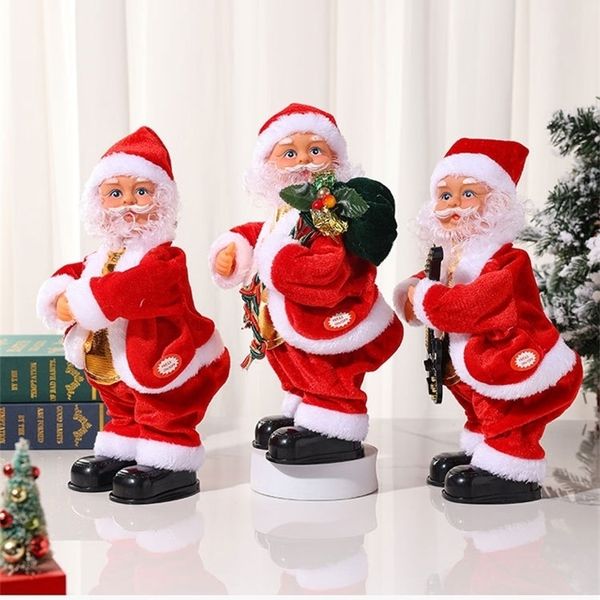 Peluş Bebekler Noel Elektrikli Müzikal Kalça Dansı Noel Baba Toys Twerking Party Dekorasyon Hediyeleri Çocuklar İçin Süsler 221109