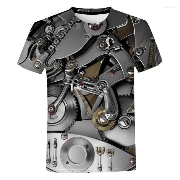 Camisetas de camisetas masculinas Movimento de relógios mecânicos 3d camiseta impressa homens mulheres hip hop moda casual camiseta unissex harajuku streetwear superdimensionado