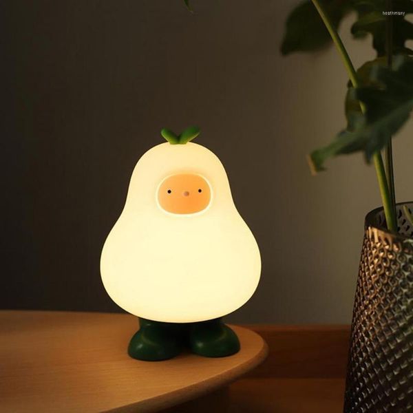 Luci notturne Cartoon LED Nursery Light Nightlight decorativo Lampada da tavolo in plastica Lampada da comodino portatile con ricarica USB per uso domestico