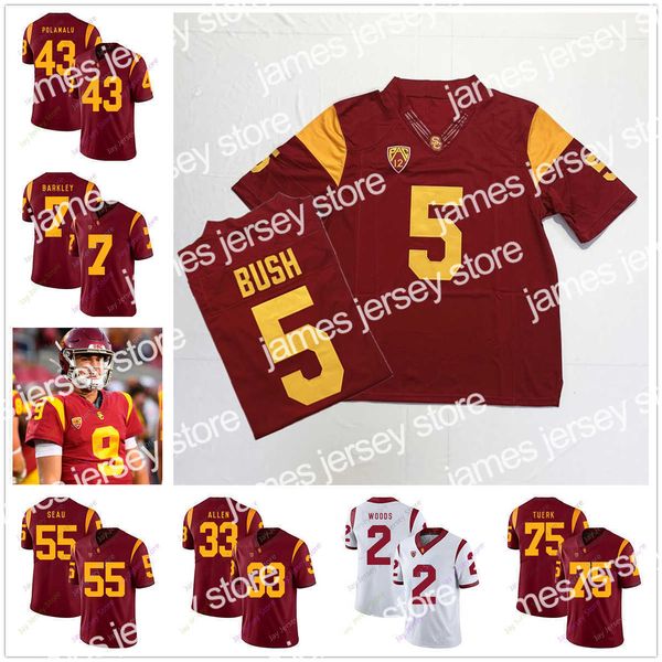 Camisas de futebol personalizadas USC Trojans Football Jersey College Talanoa Hufanga Isaiah Pola-Mao Hunter Echols Christian Rector Porter Gustin Troy Polamalu