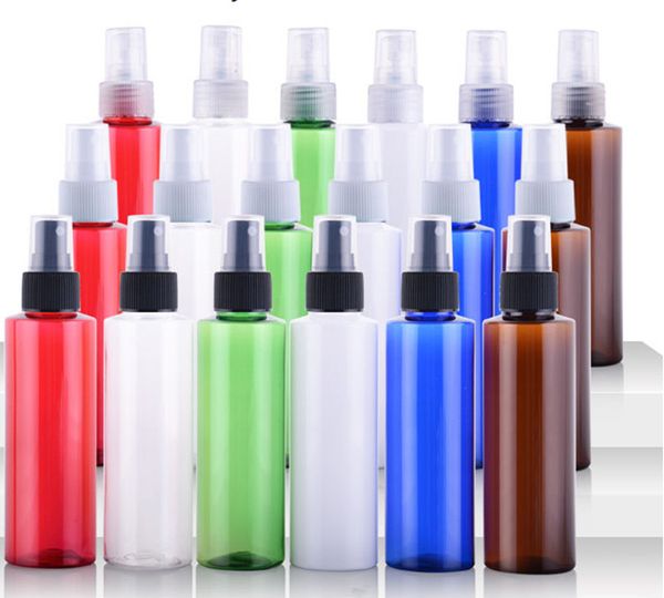 100 pz 100 ML Spray Pompa Bottiglia di Plastica Contenitore Cosmetico Vuoto Profumo Sub-imbottigliamento Con Nebbia Atomizzatore Spalla Piatta