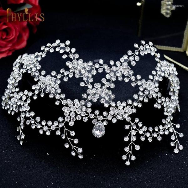 Kopfbedeckungen A446 Mode Braut Haarschmuck Stirnschmuck Festzug Braut Stirnband Strass Tiara Frauen Kopfschmuck