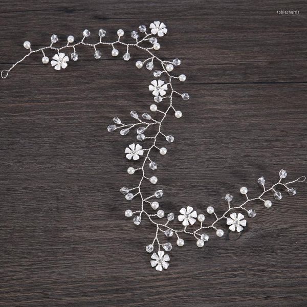 Kopfbedeckungen Das Stirnband Weiße Blumen Brautkopfschmuck Verziert Hochzeitskleid Stil Haarschmuck Schmuck Dekoration