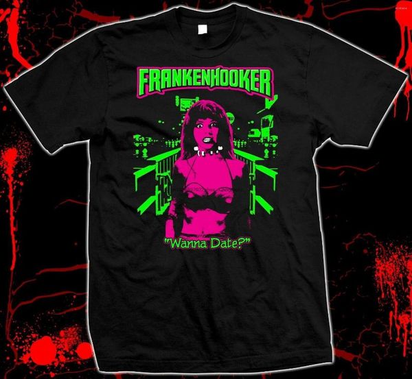 Camisetas masculinas Frankenhooker-Camiseta de algodão pré-shunk de seda à mão