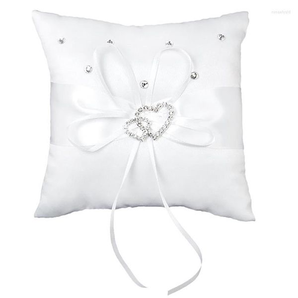Bolsas de jóias travesseiros de casamento românticos com uma decoração de almofada de gravata borbole