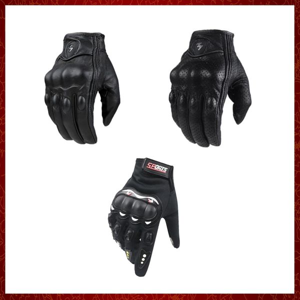 ST118 Motorradhandschuhe Herren Damen Moto Leder Carbon Radfahren Winterhandschuhe Motorrad Motocross Guantes Moto Luva Motociclista