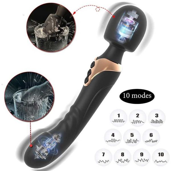 Seks Masaj Seks Oyuncakları Güçlü Dildo Vibratör Çift Motor Silikon Büyük Boyut Wand G-Spot Çift Klitoris Stimülatör Yetişkinler