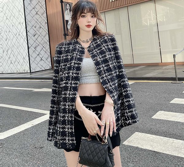 Chan New Women's Mark Jacket Ootd Designer Moda Moda de Autumn Winter Liginas Tweed Coat sobretudo lazer feminino Mulheres Cacacos de primavera Cardigan Dia de Natal Presente