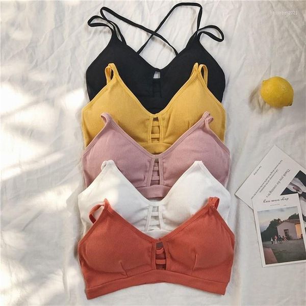 Танки Camisoles Spring Korean версия Tube Top Vest Женский сплошной матч с твердым цветом короткий низкий полый нижний белье нижнее белье