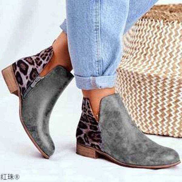Женские модные сапоги до колена, зимние большие короткие кожаные ботинки с леопардовым принтом, 07091011