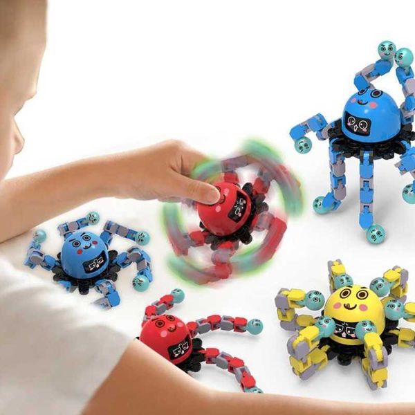 Bambini Fidget Toys Nottilucente Giroscopio Meccanico Fingertip Spinner Catena Deformata Polpo Decompressione Giocattolo FAI DA TE Per I Bambini