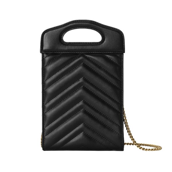 2022 Brand mini bolsas de bolsas de couro s￳lido bolsa feminina designer de luxo de luxo Mensageiro de bolsa de ombro Marmont Crossbody Phone Wallet