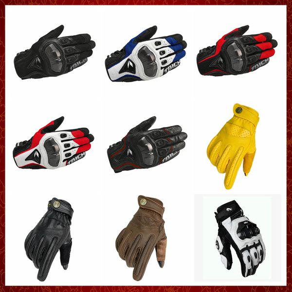 ST49 Touch Screen Leather Motorcycle Scooter Luvas Proteção respirável Racing Motocross Luves Spring Autumn luvas para homens