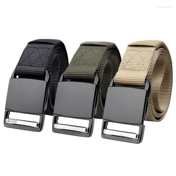 Belts homens preto fivela de fivela de nylon de secagem rápida Exército Funções de cowboy Jeans Acessórios de 3,8 cm de cintura ao ar livre Cinto Cinto