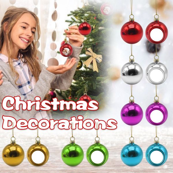 2023 Ornamentos de bola de natal ornamentos de publicidade Bola de Natal Ornamentos de Natal para Sublimação Impressão de Impressão de Transferência de Tinação Pressione DIY Presentes FY3994 T1110