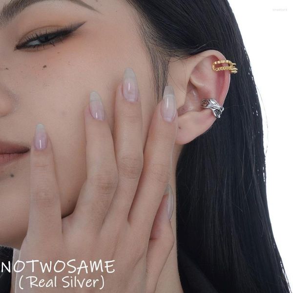 Серьги спины notwosame 1pcs зеркальные серебряные нерегулярные геометрические ушные зажимы для женщин 925 Неоткрытые ювелирные изделия подростков