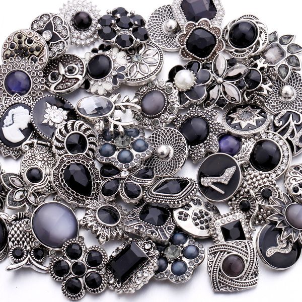 Großhandel 18 mm Noosa Ginger Snaps Button Schmuckkomponente Legierung Metall Strass Diy Zubehör für Snap Armbänder Schmuck Mix in großen Mengen