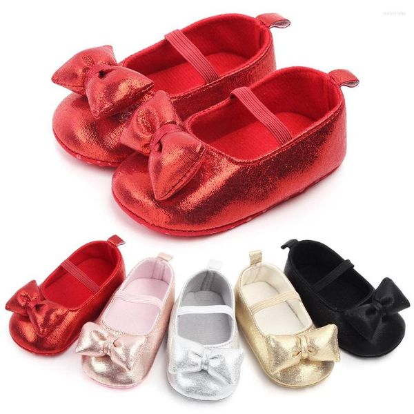 First Walkers Baby Shoes Infant Toddler Bow Gomma antiscivolo Piatta Soft-sole Born Girl Accessori