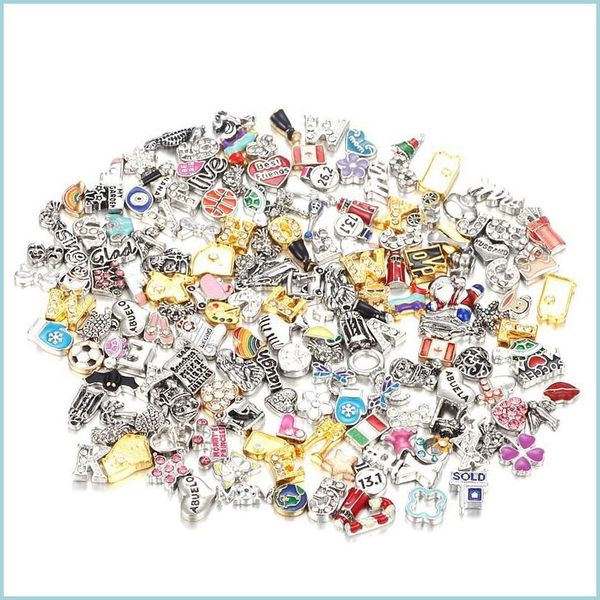 Charms Wholesale Floating Charms Diy Jewelry Mixed 1500 Styles Alloy For Magnetic Glass Living Medalhões 200Pc Drop Delivery Findings Dhwle