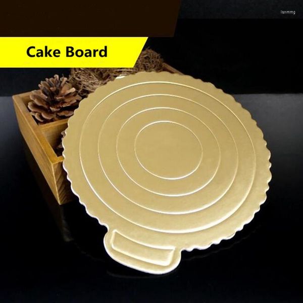 Ferramentas de Bakeware Reutiliza Round Mousse Bolo Boards Plástico Cupcake Bandeja de sobremesas para Festa de Aniversário de Casamento em casa