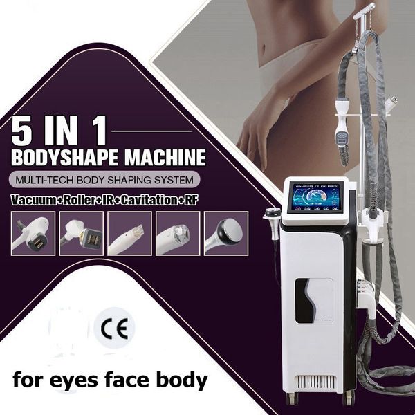 5 in 1 Vela Body Shape Macchina dimagrante Vacuum Roller Massage Beauty Equipment Cavitazione Rf Face Lift Macchina per la riduzione della cellulite a radiofrequenza