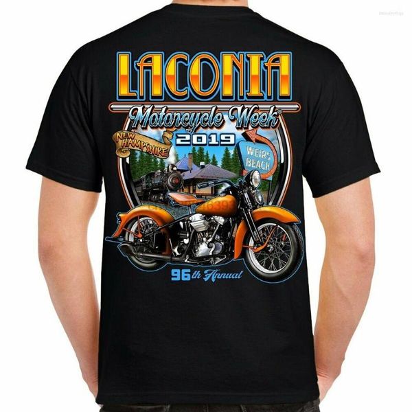 Erkek Tişörtleri Laconia Motosiklet Haftası Plaj Kalkanı T-Shirt