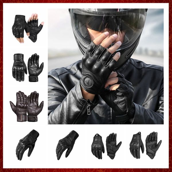 ST38 Motorradhandschuhe aus echtem Leder, wasserdicht, winddicht, Winter, warm, Sommer, atmungsaktiv, Touch-Bedienung, Faust-Handflächenschutz