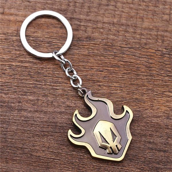 Keechhains J Store Anime Bleach Kurosaki Ichigo False Fire Model Bronzo in lega di porta Keychain Key Holding for Women Uomini Gioielli Porta Clef Chaveiro