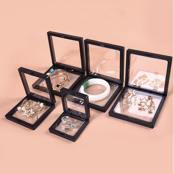 Schmuckbeutel 3D Floating Display Case Ständer Halter Kunststoff Suspension Lagerung für Anhänger Halskette Armband Ring Münze Verpackung Box