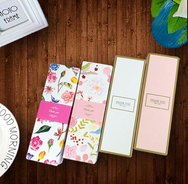 Mit Blumenmuster bedruckte lange Macaron-Geschenkbox, Mondkuchenbox, Karton, Geschenkverpackung für Kekse, Hochzeitsgeschenke, Süßigkeitenbox C1110